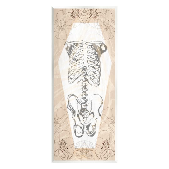 Stupell Industries Floral Skeleton Halloween Layered Wall Plaque Art